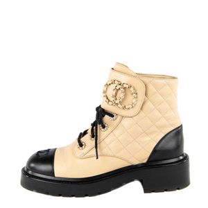 beige chunky combat boots