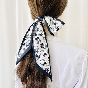 Wholesale ribbon series for sale - Group buy Scarves Korean Version Narrow Strip Small Silk Scarf Women s Spring And Summer Printed Plain Fruit Series Hair Band Ribbon
