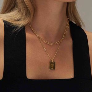 Trending K guldpläterade fläckar stål halsband smycken minimalistisk mode natt gammal engelska personifiera halsband