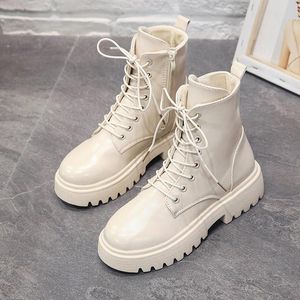 beige chunky combat boots