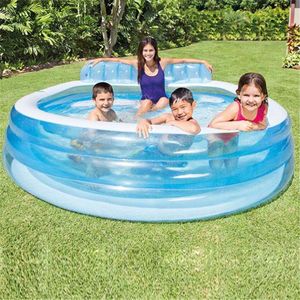 Wholesale blow up water pool for sale - Group buy 224 CM Outdoor Inflatable Swimming Pool Blow Up water Yard Pools for Family Party Sports with Backrest and Built in Bench