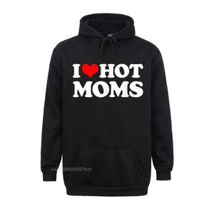 red hot hood toptan satış-Ben Sıcak Anneler Seviyorum Komik Anneler Günü Kırmızı Kalp Aşk Sıcak Anneler Hoodie Tees Hip Hop Camisa Pamuk Erkekler Kapüşonlu Hoodies Camisa Q0814