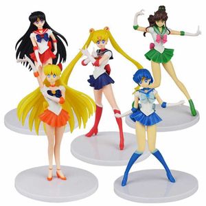 sailor moon pvc figure al por mayor-5 unids set cm Sailor Moon Action Figuras Anime Figure Toy Colección PVC Modelo de PVC Decoración de escritorio Juguetes para niños Sorpresa Regalo