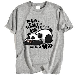 panda karikatür uyurken toptan satış-Erkek T Shirt I Uyku Karikatürler Panda Baskı Erkek T shirt Yaz Pamuk T Gömlek Crewneck Nefes Gevşek Moda Tops