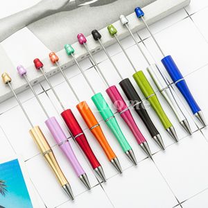 boncuklanabilir kalemler toptan satış-Plastik Boncuklu Kalem DIY Boncuklu Kristal Tükenmez Kalemler Yeni Düğün Doğum Günü Partisi Hediyeleri Iyilik Öğrenci Kırtasiye