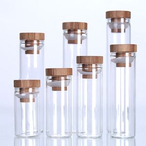 reagenzglas mit korkdeckel großhandel-Runder flacher unterer Glasprüfrohr mit Bambus Kork Deckel Durchmesser mm