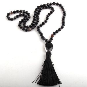 Hängsmycke Halsband MD Fashion Smycken Naturliga pärlor Långknuten Semi Precious Link Tassel för Kvinnor Pärla Halsband