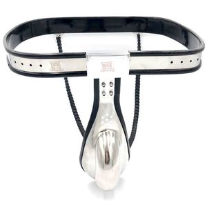 Massage Items Stainless Steel Male Chastity Pants Belt Adjustable Waist Cock Cage CBT BDSM Sexy Toys For Men Metal Fetish Device Bondage Lock
