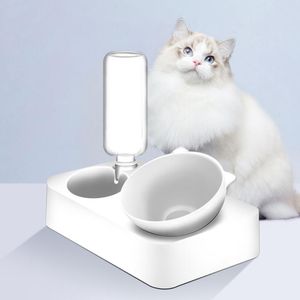 Wholesale cat water fountain dish resale online - Cat Bowls Feeders Pet Bowl Feeder Dog Water Fountain Double Drinking Raised Stand Dish With Supplies