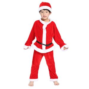 crianças trajes de papai noel venda por atacado-Decorações de Natal Crianças Papai Noel Cosplay Costume Outfit para Homem Menino Festa Ano Fantasia Vestidos De Roupas
