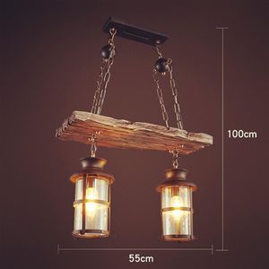 Vintage Old Boat Solid Wood Pendant Lamps LOFT Bar Creative Personality Wooden Lamp Industrial Lights For Living Room