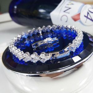 Verkoop mode sieraden silver bruiloft kristal bedelarmband uit Swarovskis voor vrouwen kerstcadeau Bangle