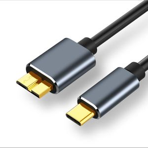 Skriv A C till Micro USB Data Sync Cable Fast Speed USB3 Cord för extern hårddisk HDD
