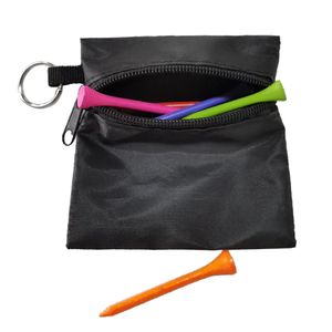 kumaş çanta çantası siyah toptan satış-Golf Tee Ball Çanta Tutmak için Tee Maskesi Mark Siyah Kılıfı Metal Anahtarlık Fermuar Kapalı Kapalı Dayanıklı Kumaş