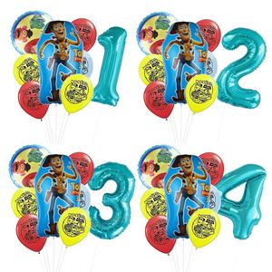 story geburtstag großhandel-Party Dekoration Woody Ballon Zoll Tiffany Blue Number Story Supplies Baby Dusche Geburtstag Spielzeug für Kinder Globos
