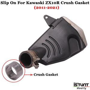 Slip aan voor Kawaski ZX10R Motorfiets uitlaatpijp Escape Crush Pakking Middle Tube Link Eliminator Enhanced System