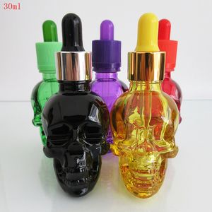 Glass Dropper Bottle ML Skull Shape of Halloween E liquid Essential Oil with Pipette Empty Refill