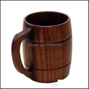 wood mug großhandel-Andere Getränkeküche Essbar Home Garden10 teile ml z handgemachte Barrel Saft Bier Tassen Holz Tee Becher Holz Becher Drink Durable Cu
