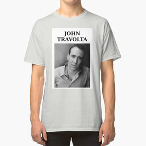 nicolas käfig t-shirt großhandel-Männer T Shirts Nicolas Travolta John Cage WTF T Shirt Lustiger falscher Humor Witz Gesicht