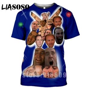 Wholesale funny gym t shirts for sale - Group buy LIASOSO Summer Funny Nicolas Cage Face D Print Prince Tshirt Men Women Streetwear Clothing Gym T Shirts Harajuku Fashion Shirts