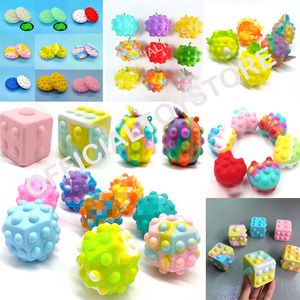 fidget toys dimple. venda por atacado-3D Fidget Brinquedos Bubble Vent Ball Decompression Squeeze Bolas Squishy Simples Dimple Game Toy Sensory para Autism Especial Necessidades Estresse