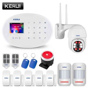 Kerui W20 Wifi GSMワイヤレスホームセキュリティアプリリモート言語スイッチコントロール2 インチタッチスクリーンアラームシステムキット