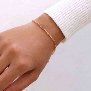 Charm bracelet Bracelet female titanium steel electroplating genuine gold simple cold wind Female design