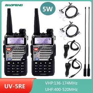 baofeng uv 5re venda por atacado-2 baofeng uv re walkie talkie update uv r vhf uhf duas vias transceptor de rádio para caça scanner cb street