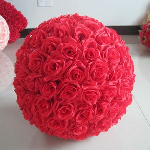 wedding flower balls pomander toptan satış-Yapay Çiçekler Gül Topu İpek Pomander Kissing Düğün Bahçe Pazarı Dekorasyon için Çiçek Süslemeleri