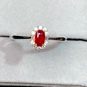 Natural Blood Red Ruby Ring Women Sterling Silver mm Jewelry