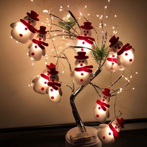 tp beleuchtung großhandel-Weihnachtsdekorationen m Schneeflocken Schneemann LED String Fairy Lights Girlande für Home Batteriebetriebene Urlaubsbeleuchtung TP