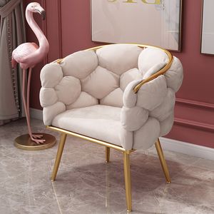 Licht luxe pluizig creatief ontwerp fluwelen fauteuil nordic woonkamer meubels comfortabele casual rugleuning sofa netto rode schattige meid make up stoel