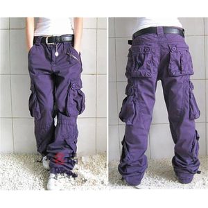 Kobiety Cargo Pocket Hip Hop Leisure Spodnie Luźne Baggy Wojskowe Wojskowe Spodnie Taktyczne Szerokie Joggers Nogi Plus Size XXL