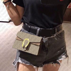 日付コードタイガーヘッドクロージャークラシックレタプリックレザーチェーンバッグを搭載した高品質の女性の財布の腰の腰ベルトのショルダーバッグ