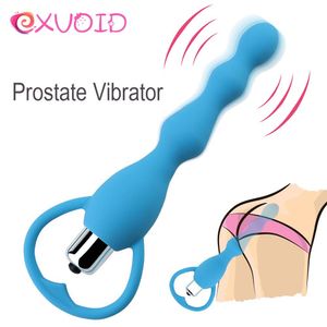 Wholesale anal bead massage resale online - yutong EXVOID Anal Vibrator Toys for Women Beads Gay Prostate Massage Smooth Butt Silicone Plug Adult Products