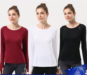 camisa de ioga mulher venda por atacado-LU016 mulher moldando yoga camisas de manga comprida bodybuilding cor sólida jaqueta de cor tops alta qualidade