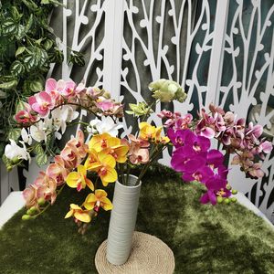 人工ラテックスシンビジウム蘭の花10頭本当のタッチ良質の胡蝶蘭の装飾的な花のための蘭