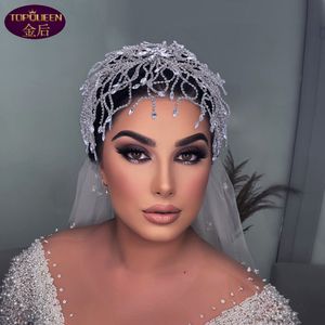 couronnes 3d achat en gros de 3D fleur diamant hoop diara reine baroque cristal hidial headwear coiffe strass avec bijoux de mariage accessoires de cheveux
