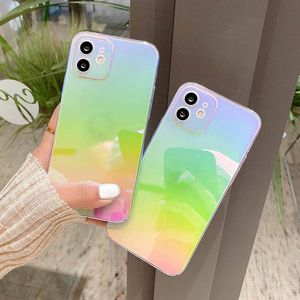 cor mudar telefone casos venda por atacado-Mudança colorida da cor para o iPhone Capas de telefone celular Transparent XR Hard Shell PC Caixa de telefones