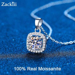 Wholesale halo gifts resale online - Real Moissanite ct ct Sterling Silver Vvs Lab Diamond Halo Pendant for Women Girls Birthday Gift Jewelry