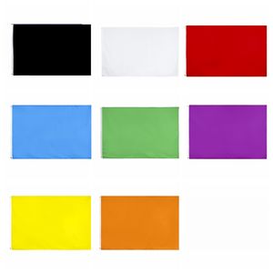 Solid Color Flag Black White Red Blue Green Purple Yellow Orange Retail Direct Factory x5Fts x150cm Polyester Banner Indoor Outdoor Usage