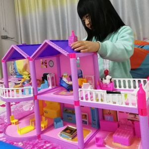 Familj Toy Building Block Assembly House Grunt Barbie Doll Dream Sion Villa Tre Storey Super Large
