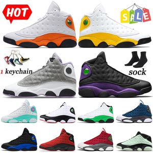 Wholesale university gold for sale - Group buy Jumpman Mens Womens Air Jordan Basketball Shoes Jordan13s Houndstooth University Gold Hyper Royal Reverse Bred Court Purple Sports Sneakers Trainers With Socks