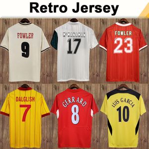 1993 Dalglish HesKey Mens Retro Soccer Jerseys McManaman Fowler Gerrard Torres Kuyt hem bort fotbollskjorta Kortärmade uniformer