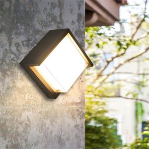 Utomhusbelysning LED Vägglampa Rund Vattentät Porch Modern Lamp Courtyard Garden Park Lampor