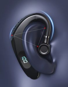 consumo de energia sem fio venda por atacado-Q20 Headset Bluetooth Unilateral Hanging Ear LED Display Digital Baixo Consumo de Energia Estereofoneto mAh