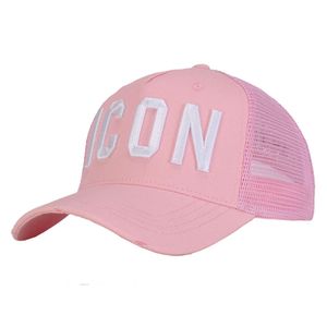 gorra rosa para mujer al por mayor-2021 Caps de diseño de lujo gorras de malla de malla de verano para hombres mujeres rosa fronteras pictograma cartas papá hiphop camionero hombre gorras mascota