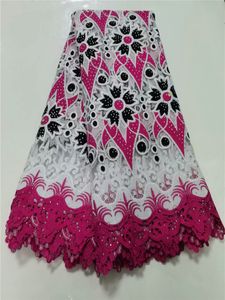 High Quality African Nigerian Tulle Lace Fabric Swiss100 Cotton Fabric Embroidered Damask Wedding Party Gown Dress Yards