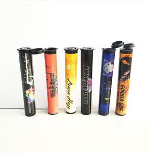 zigarrenpakete großhandel-Leere Preroll Tube mit Etiketten mm Zigarren stumpfen Gelenkflaschen Kunststoffverpackungsaufkleber