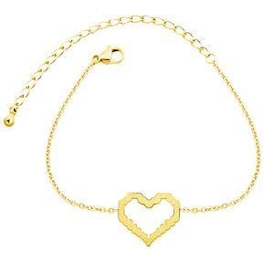 10pcs Stainless Steel Jewelry Gold Chain Bracciali Donna Simple Love Heart Charm Bracelets For Women Best Friends Gift